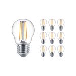 Mehrfachpackung 10x Philips Master Value LED Lustre E27 Kugel Fadenlampe Klar 3.4W 470lm - 927 Extra Warmweiß | Höchste Farbwiedergabe - Dimmbar - Ersatz für 40W