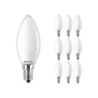Mehrfachpackung 10x Philips Corepro LED Kerze E14 Matt 2.2W 250lm - 827 Extra Warmweiß | Ersatz für 25W